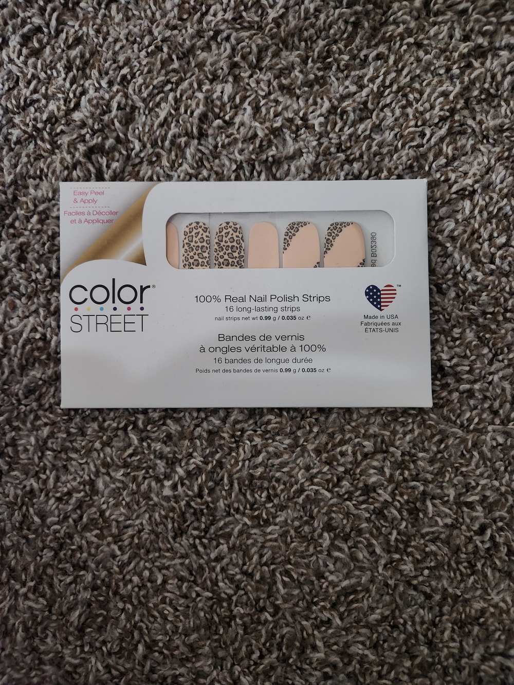 Color Street Peach Nude Leopard Accent Nail Strips